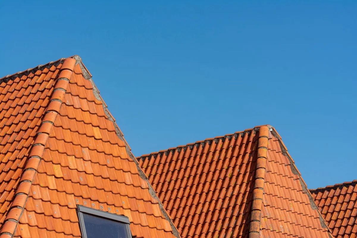 Clay barrel tile rooflines on homes in Tuscaloosa, AL
